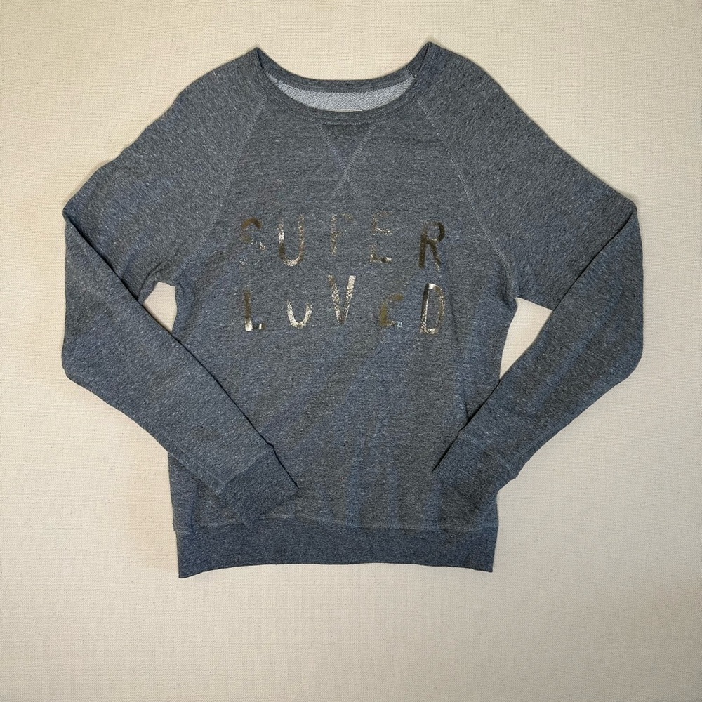 Current/Elliott Gray 'Super Loved' Pullover Sweatshirt Size 2/Medium